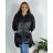 Bunda  s kapucí dámská nadrozměr (3XL/4XL ONE SIZE) ITALSKÁ MÓDA IM423683/DUR khaki 3XL/4XL