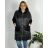 Bunda zimní s kapucí dlouhý rukáv dámská nadrozměr (54/56/58 ONE SIZE) ITALSKÁ MÓDA IMD24436/DR 56/58 šedá