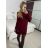 Šaty pletené dlouhý rukáv dámské (S/M/L ONE SIZE) ITALSKÁ MÓDA IMD24410