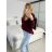 Svetr pletený dlouhý rukáv dámský (S/M/L ONE SIZE) ITALSKÁ MÓDA IMD23774/DU