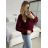 Svetr pletený dlouhý rukáv dámský (S/M/L ONE SIZE) ITALSKÁ MÓDA IMD23774/DU