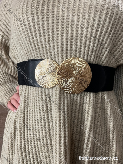 Pásek dámský (77cm) ITALSKÁ MÓDA IMWS24G-251/DR Černá ONE SIZE