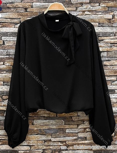 Halenka dlouhý rukáv dámská (S/M/L ONE SIZE) ITALSKÁ MÓDA IMPES24ANIELLA Černá S/M/L