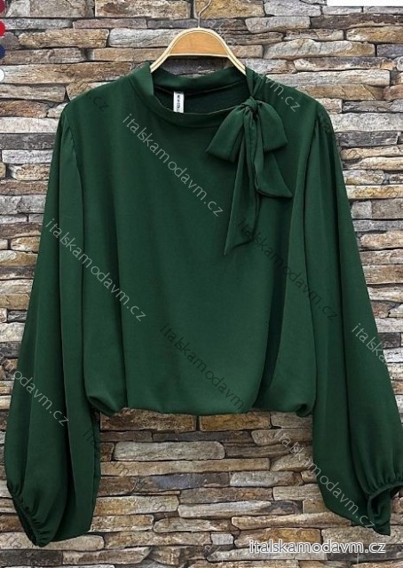 Halenka dlouhý rukáv dámská (S/M/L ONE SIZE) ITALSKÁ MÓDA IMPES24ANIELLA tmavo zelená S/M/L