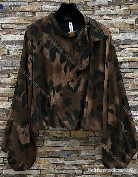 Halenka dlouhý rukáv dámská (S/M/L ONE SIZE) ITALSKÁ MÓDA IMPES24ANIELLA1 hnědá S/M/L