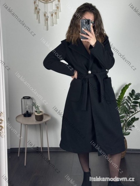 Kabát flaušový dlouhý rukáv dámský (S/M/L/XL ONE SIZE) ITALSKÁ MÓDA IMD23729