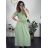 Šaty dlouhé letní krátký rukáv dámské (S/M/L/XL ONE SIZE) ITALSKÁ MODA IMD24042/DR černá