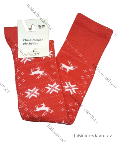 Ponožky  podkolenky veselé vločky sobi  dívčí  (36-40) POLSKÁ MODA DPP200671červená