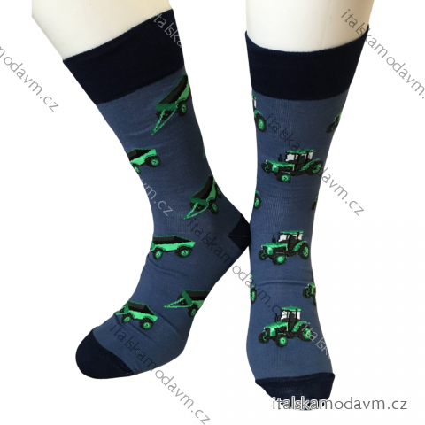 Ponožky veselé pánske traktor (38-41,42-46) POLSKÁ MÓDA DPP21226/DR 38-41 modrá