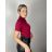 Tričko teplé s rolákom úpletové krátky rukáv dámske (S/M ONE SIZE) TALIANSKA MÓDA IMM22FD5805/DR -   tmavo červená
,   S/M