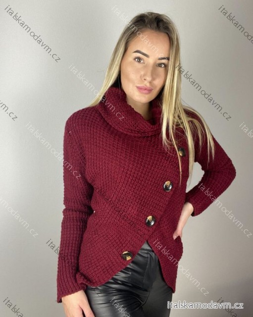 Svetr pletený s knoflíky dámský (S/M/L ONE SIZE) ITALSKÁ MÓDA IMD22963/DUR