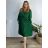 Šaty spoločenské dlhý rukáv dámske nadrozmer (3XL/4XL/5XL ONE SIZE) TALIANSKA MÓDA IM423LINDA/DU 3XL/4XL Čierna