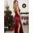 Šaty dlhé elegantné spoločenské saténové na ramienka dámske (S/M ONE SIZE) TALIANSKA MÓDA IM424772/DU -   zelená smaragdová -   S / M
