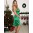 Šaty společenské satén na ramínka dámské (S/M ONE SIZE) ITALSKÁ MÓDA IMM24M9159/DUR -   zelená -   S/M/L