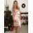 Šaty společenské satén na ramínka dámské (S/M ONE SIZE) ITALSKÁ MÓDA IMM24M9159/DUR -   zelená -   S/M/L