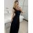 Šaty dlhé elegantné spoločenské trblietavé na ramienka dámske (S/M/L ONE SIZE) TALIANSKA MÓDA IM424771/DU -   béžová -   S / M