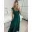 Šaty dlhé elegantné spoločenské trblietavé na ramienka dámske (S/M/L ONE SIZE) TALIANSKA MÓDA IM424771/DU -   béžová -   S / M