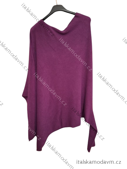 Svetr oversize šikmý dlouhý rukáv dámské (S/M/L ONE SIZE) ITALSKá MóDA IM424509/DUR -   fialová -   S/M/L