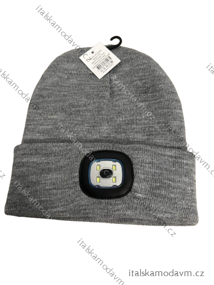 Čiapka s baterkou (ONE SIZE) POLSKÁ VÝROBAPV324SG-92381/DR ONE SIZE šedá