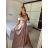 Šaty carmen dlouhé na ramínka elegantní saténové dámské (S/M ONE SIZE) ITALSKÁ MÓDA IMPBB22B22735/DR bílá