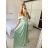 Šaty carmen dlouhé na ramínka elegantní saténové dámské (S/M ONE SIZE) ITALSKÁ MÓDA IMPBB22B22735/DR bílá