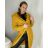 Cardigan pletený dlhý rukáv dámska (S/M ONE SIZE) TALIANSKA MÓDA IMPSH233091/DUR hořčicová SM