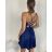 Šaty elegantné spoločenské na ramienka dámske (S/M ONE SIZE) TALIANSKA MóDA IM322461/UL tmavě vínová
