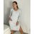 Šaty pletené dlhý rukáv dámske (S/M/L ONE SIZE) TALIANSKA MÓDA IMWBL24150/DU -   béžová smetanová -   S/M/L