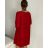 Šaty elegantné trblietavé dlhý rukáv dámske (S/M/L ONE SIZE) TALIANSKA MÓDA IMM23M6078/DR S/M/L červená