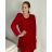 Šaty elegantné trblietavé dlhý rukáv dámske (S/M/L ONE SIZE) TALIANSKA MÓDA IMM23M6078/DR S/M/L červená