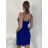 Šaty krátké elegantní společenské třpytivé na ramínka dámské  (S/M ONE SIZE) ITALSKÁ MÓDA IM424866/DR S / M zelená