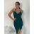 Šaty krátké elegantní společenské třpytivé na ramínka dámské  (S/M ONE SIZE) ITALSKÁ MÓDA IM424866/DR S / M zelená
