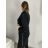 Šaty teplé s rolákom dlhý rukáv dámske (S/M ONE SIZE) TALIANSKA MÓDA IMD23835/DR S / M čierna