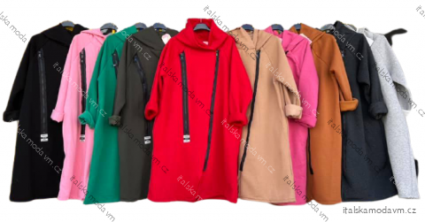 Mikina predĺženie na zips s kapucňou dámska (L / XL ONE SIZE) TALIANSKÁ MÓDA IMD212017