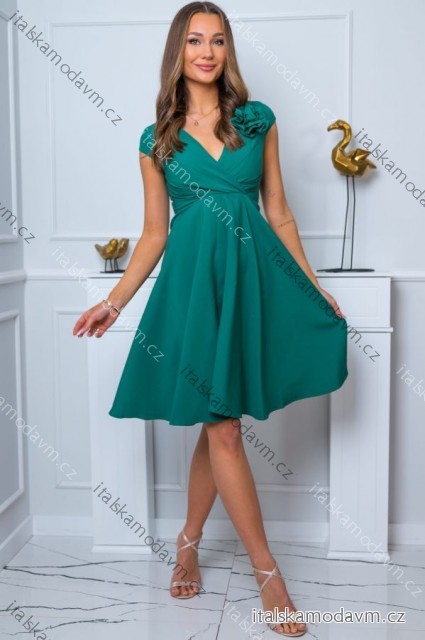 Šaty krátké elegantní bez rukávu dámské nadrozměr (36-50) POLSKÁ MÓDA PMLBF24NINA5 zelená 48