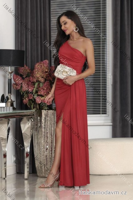 Šaty dlouhé společenské bez rukávu dámské (34-46) POLSKÁ MÓDA PMLEL24LOREN2 červená 36