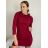 Šaty úpletové s kapucňou dlhý rukáv dámske (S/M/L ONE SIZE) TALIANSKA MÓDA IMD24403