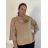 Sveter úpletový 3/4 dlhý rukáv dámsky (S/M/L ONE SIZE) TALIANSKA MÓDA IMM24M5986-1/DU -   hnedá
 -   S/M/L