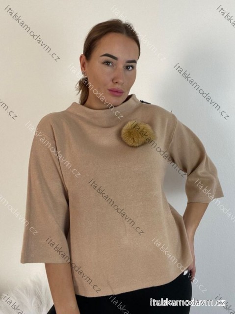 Sveter úpletový 3/4 dlhý rukáv dámsky (S/M/L ONE SIZE) TALIANSKA MÓDA IMM24M5986-1/DU