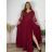 Šaty společenské elegantní krajkové s 3/4 rukávem dámské (2XL-5XL) ITALSKá MODA IMS259028/DUR 4XL tmavo modrá