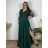 Šaty společenské elegantní krajkové s 3/4 rukávem dámské (2XL-5XL) ITALSKá MODA IMS259028/DUR 4XL tmavo modrá