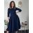 Šaty dlhé elegantné s opaskom 3/4 dlhý rukáv dámske (S/M/L ONE SIZE) TALIANSKA MÓDA IM425008