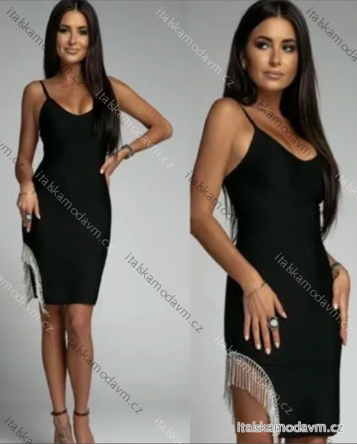 Šaty elegantné na ramienka dámske (S/M/L ONE SIZE) TALIANSKA MÓDA IMPLP2552889085