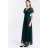 Šaty dlhé trblietavé spoločenské krátky rukáv dámske (S/M ONE SIZE) TALIANSKA MÓDA IMPSH2423589/DUR S / M tmavo modrá
