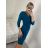 Šaty elegantný dlhý rukáv dámske (S/M ONE SIZE) TALIANSKA MÓDA IMM23M284B
