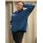 Tunika dlouhý rukáv dámská nadrozměr (3XL/4XL ONE SIZE) ITALSKÁ MÓDA IMWQ21186/DR Černá 3XL/4XL