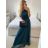 Šaty dlhé elegantné spoločenské bez rukávov dámske (S/M ONE SIZE) TALIANSKA MÓDA IMPSH223623/DUR petrolejová S/M