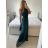 Šaty dlhé elegantné spoločenské bez rukávov dámske (S/M ONE SIZE) TALIANSKA MÓDA IMPSH223623/DUR petrolejová S/M