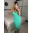 Šaty elegantní společenské dlouhé na ramínka dámské (XS/S/M/L ONE SIZE) ITALSKÁ MÓDA IM322130/DR mintová S/M/L