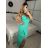 Šaty elegantní společenské dlouhé na ramínka dámské (XS/S/M/L ONE SIZE) ITALSKÁ MÓDA IM322130/DR mintová S/M/L